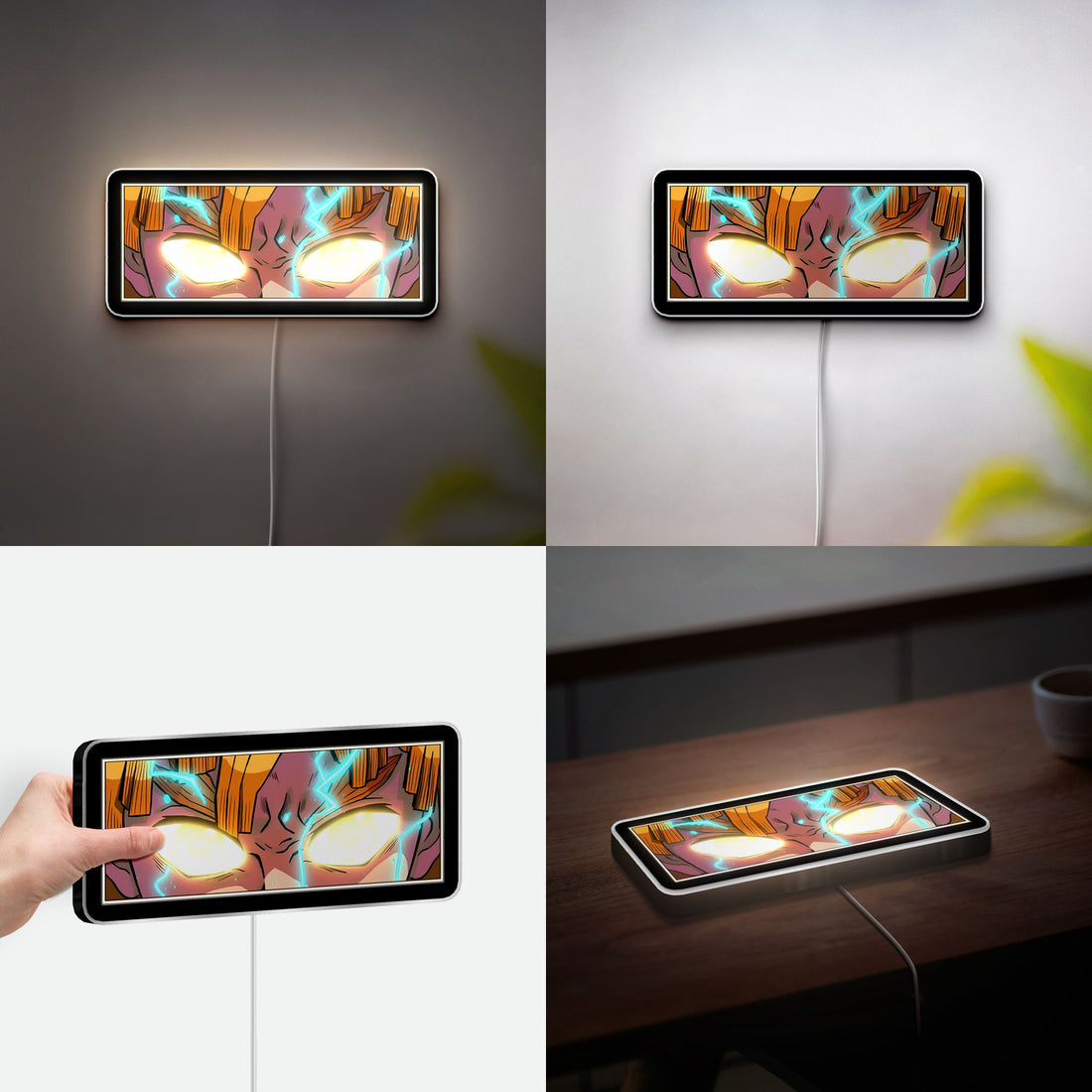 Demon Slayer Zenitsu 3D Light Box - Lightning Eyes LED Night Light, Anime Character Decor for Fans, Japanese Manga Inspired Glow Art
