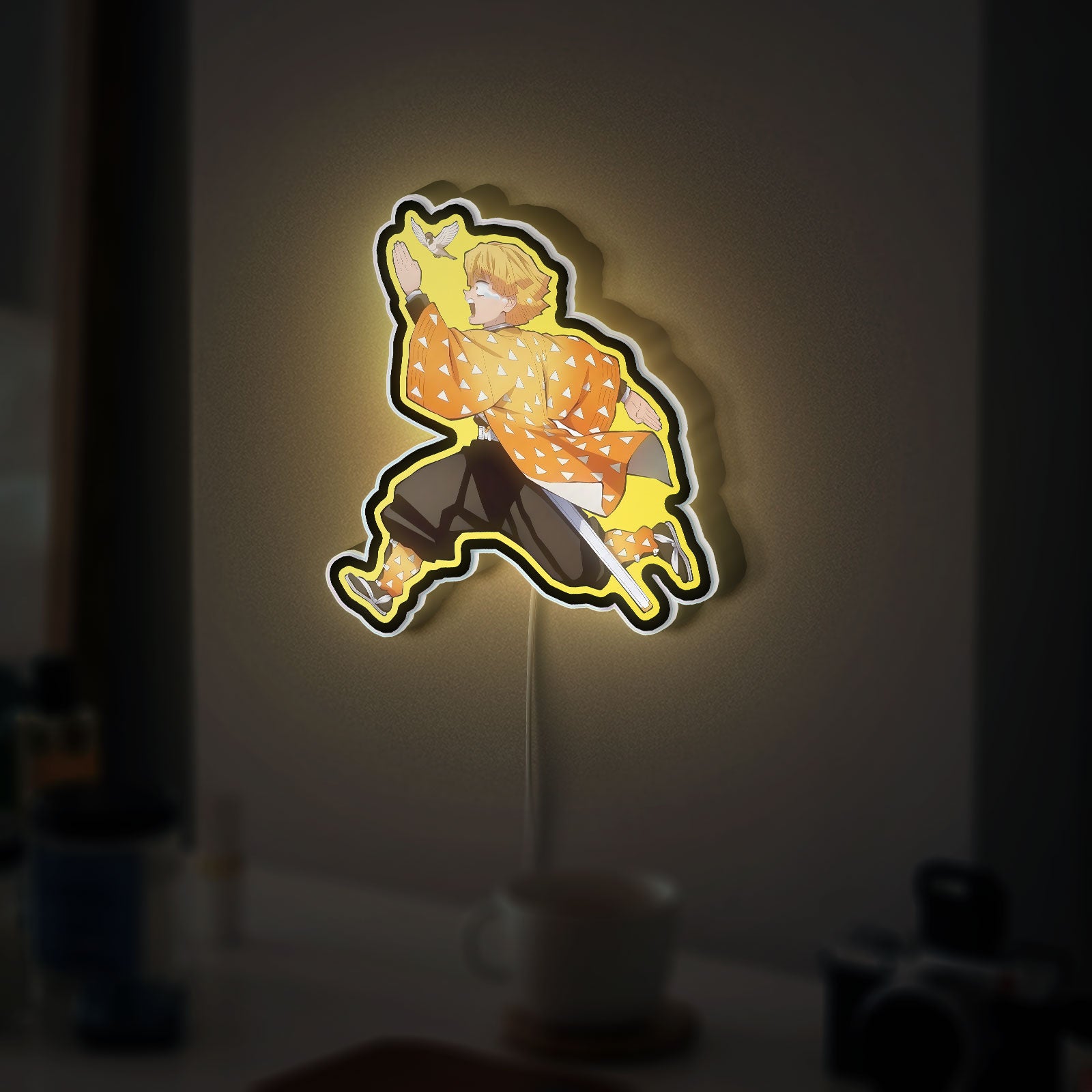 Demon Slayer Zenitsu 3D Light Box - Anime Character LED Night Light, Japanese Anime Decor for Kimetsu no Yaiba Fans 