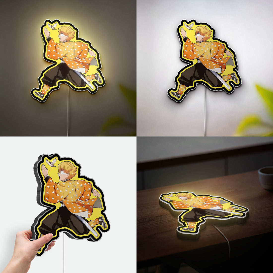 Demon Slayer Zenitsu 3D Light Box - Anime Character LED Night Light, Japanese Anime Decor for Kimetsu no Yaiba Fans 