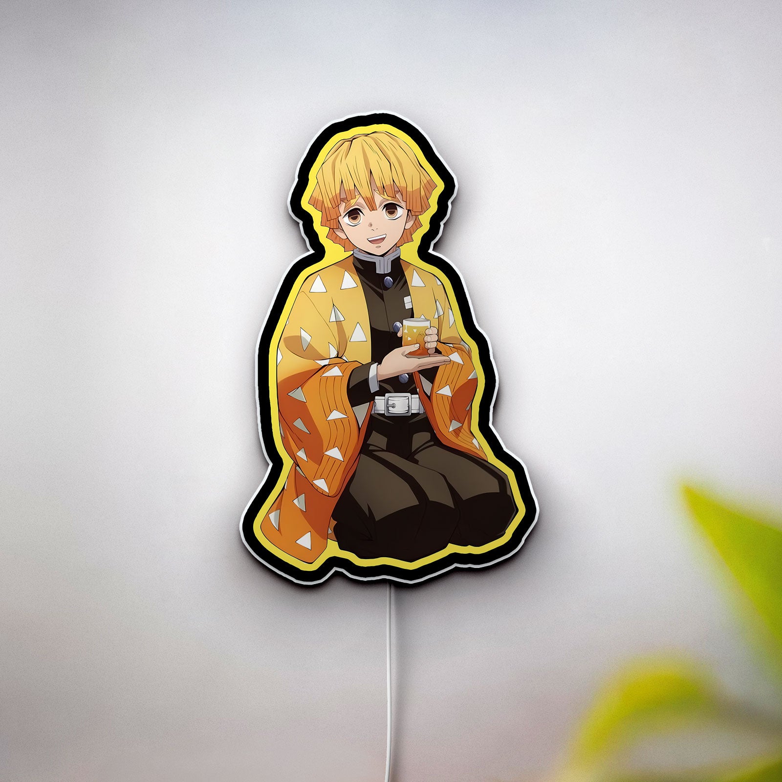 Demon Slayer Zenitsu 3D Light Box - Anime Character LED Night Light, Kimetsu no Yaiba Decor for Otaku Fans, Japanese Manga Inspired Glow Art
