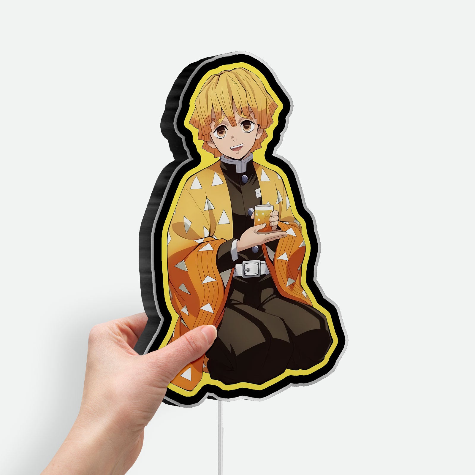 Demon Slayer Zenitsu 3D Light Box - Anime Character LED Night Light, Kimetsu no Yaiba Decor for Otaku Fans, Japanese Manga Inspired Glow Art
