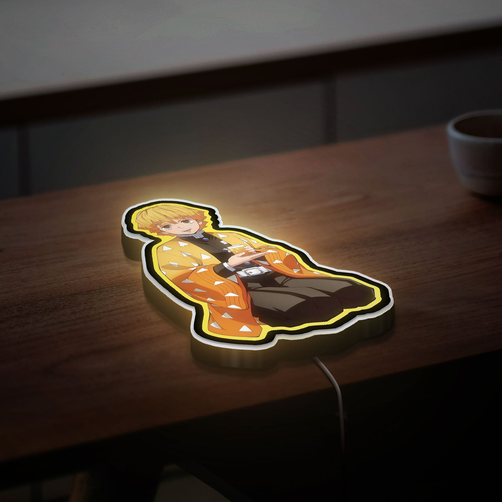 Demon Slayer Zenitsu 3D Light Box - Anime Character LED Night Light, Kimetsu no Yaiba Decor for Otaku Fans, Japanese Manga Inspired Glow Art
