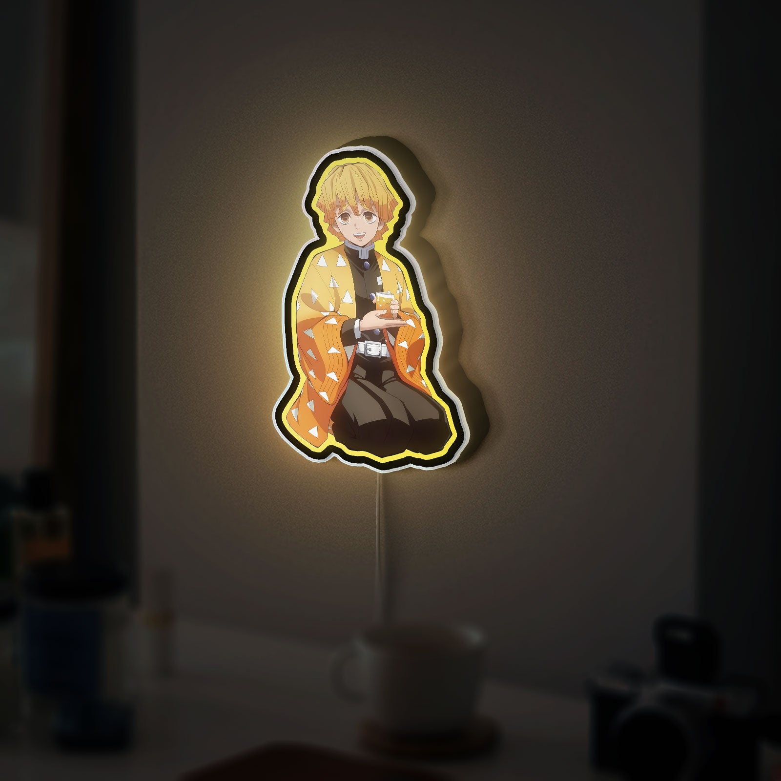 Demon Slayer Zenitsu 3D Light Box - Anime Character LED Night Light, Kimetsu no Yaiba Decor for Otaku Fans, Japanese Manga Inspired Glow Art
