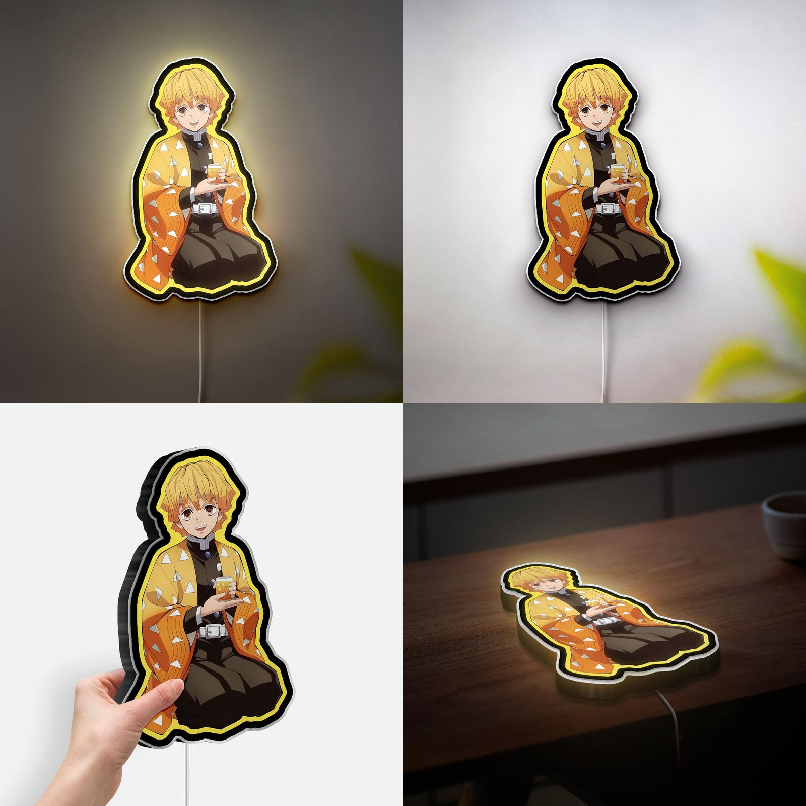 Demon Slayer Zenitsu 3D Light Box - Anime Character LED Night Light, Kimetsu no Yaiba Decor for Otaku Fans, Japanese Manga Inspired Glow Art
