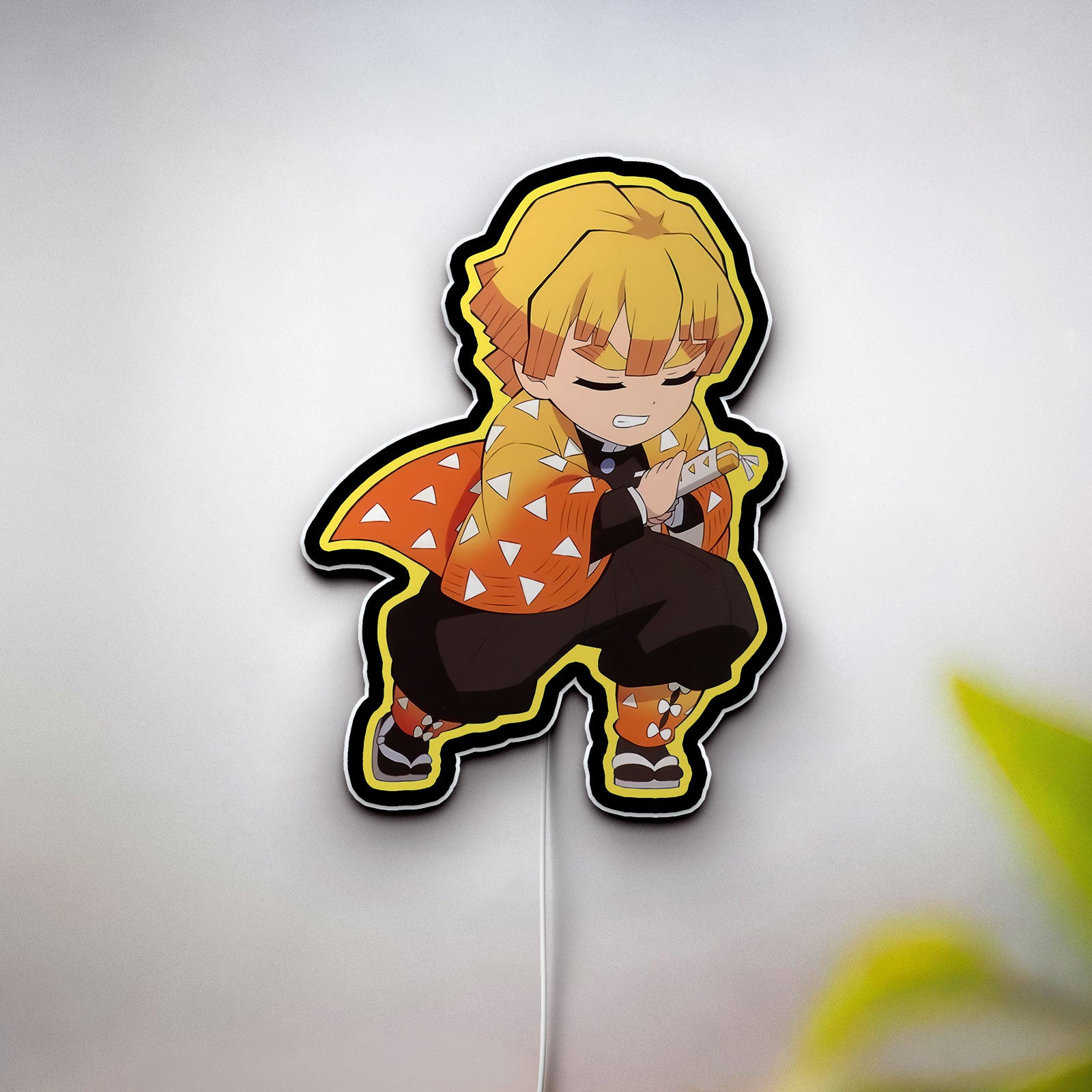 Demon Slayer Zenitsu 3D Light Box - Anime Character LED Night Light, Japanese Manga Decor for Otaku Bedroom 