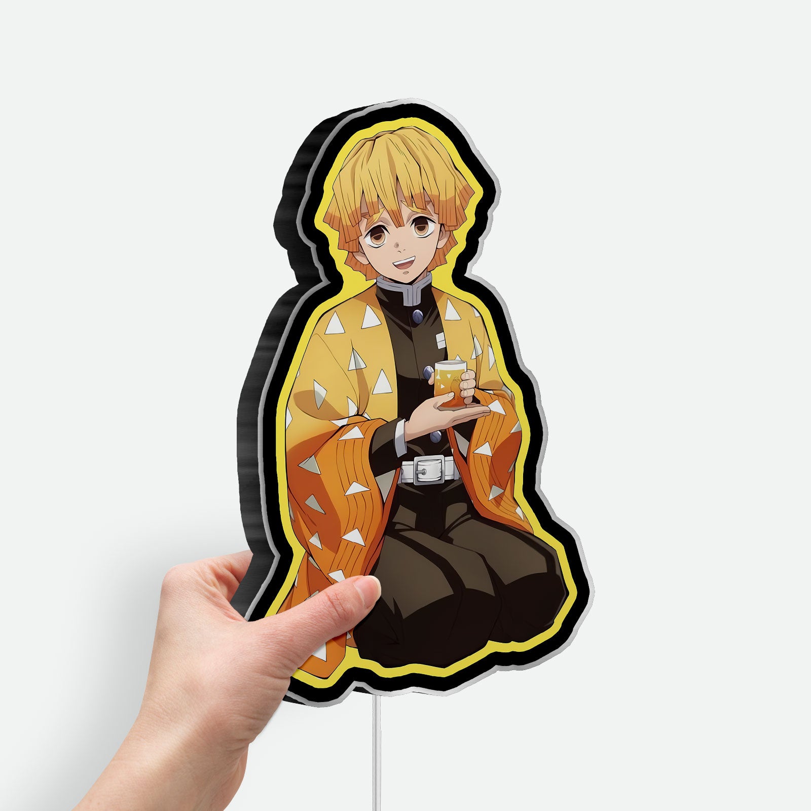 Demon Slayer Zenitsu 3D Light Box - Anime Character LED Night Light, Japanese Manga Decor for Otaku Bedroom 