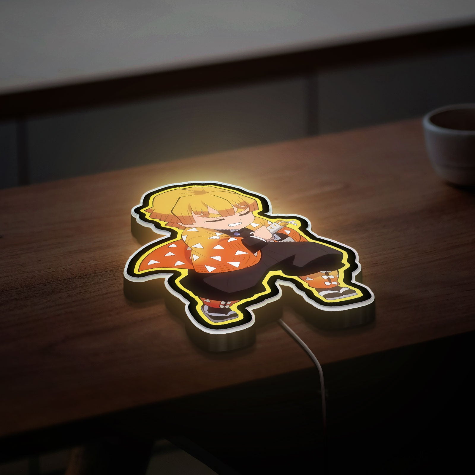 Demon Slayer Zenitsu 3D Light Box - Anime Character LED Night Light, Japanese Manga Decor for Otaku Bedroom 