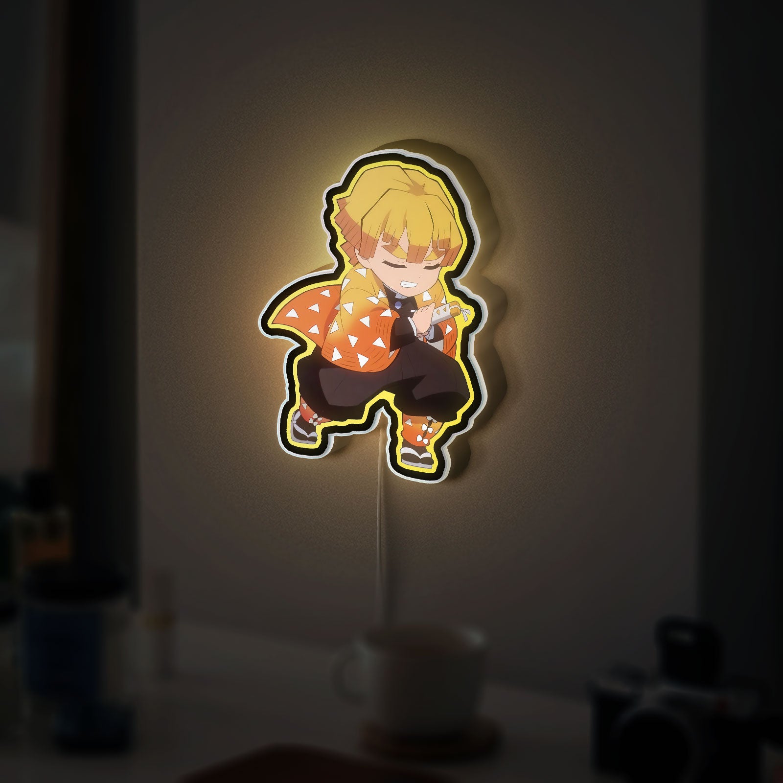 Demon Slayer Zenitsu 3D Light Box - Anime Character LED Night Light, Japanese Manga Decor for Otaku Bedroom 