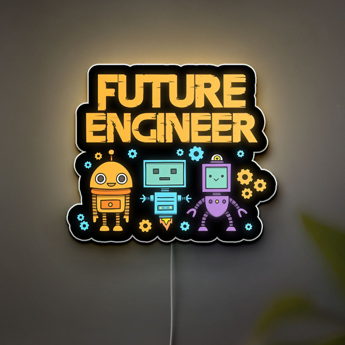 Robot Selfie 3D Light Box - Tech-Themed LED Night Light, Modern Home Decor for Gadget Lovers & Unique Gift Idea
