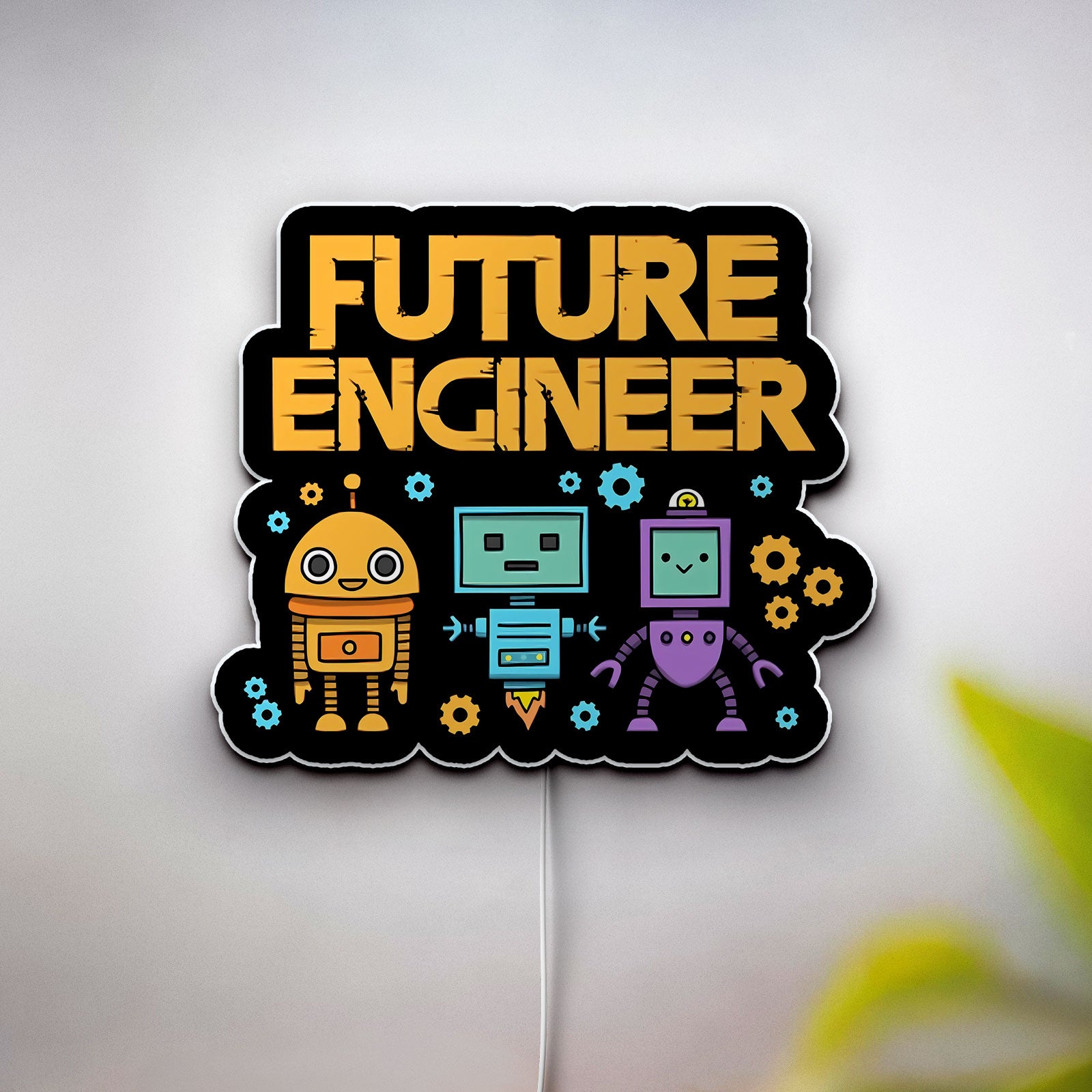 Robot Selfie 3D Light Box - Tech-Themed LED Night Light, Modern Home Decor for Gadget Lovers & Unique Gift Idea
