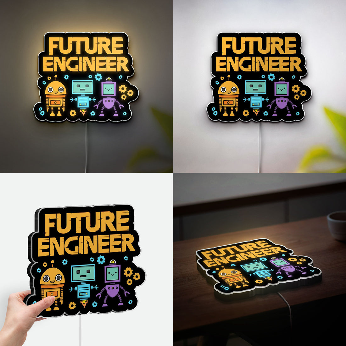 Robot Selfie 3D Light Box - Tech-Themed LED Night Light, Modern Home Decor for Gadget Lovers & Unique Gift Idea
