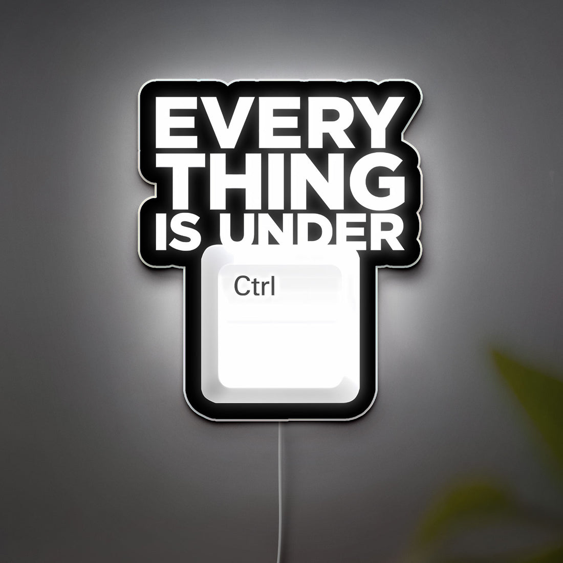 "Everything is Under Control" Funny 3D Light Box - Motivational LED Desk Lamp, Humorous Office Decor for Stress Relief 