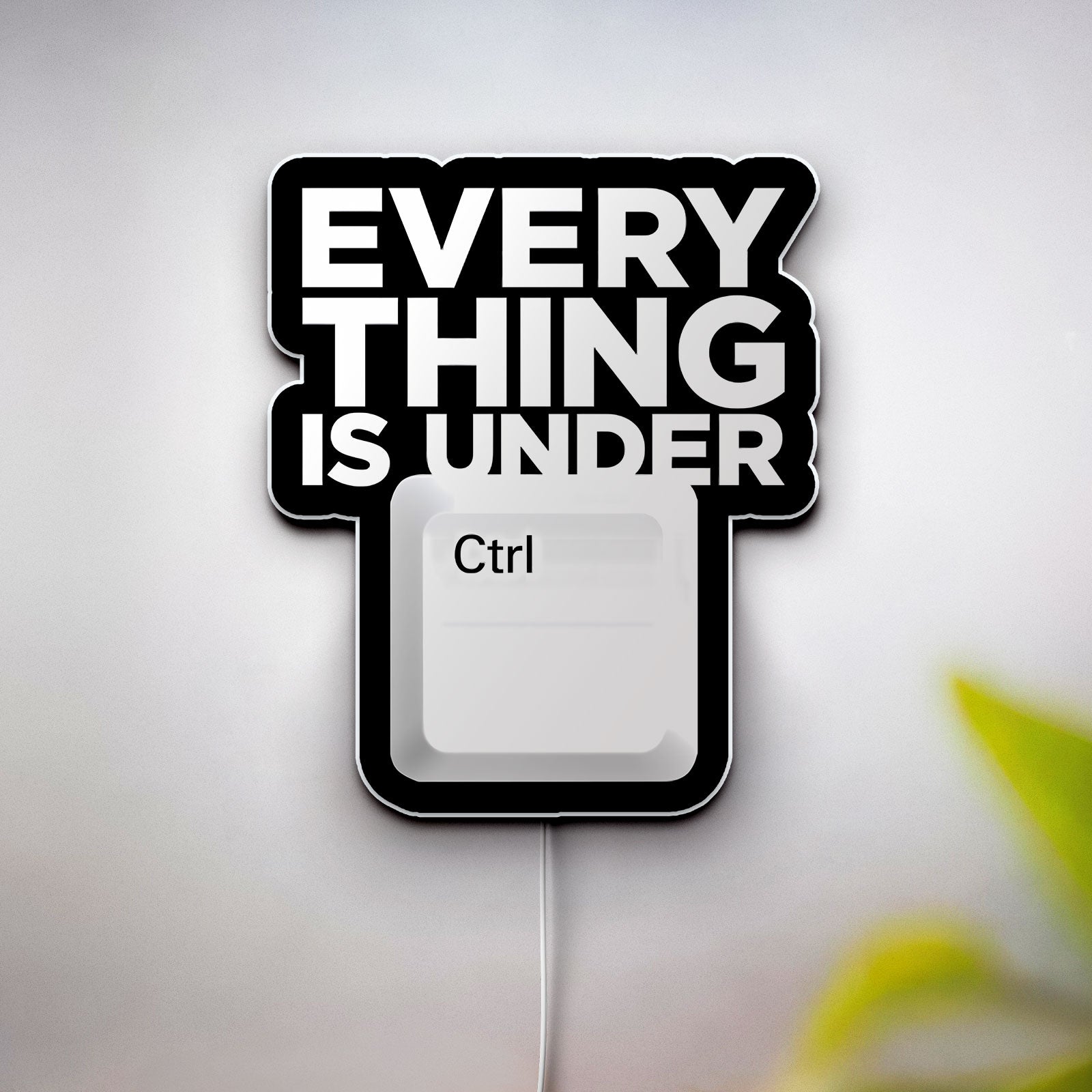 "Everything is Under Control" Funny 3D Light Box - Motivational LED Desk Lamp, Humorous Office Decor for Stress Relief 