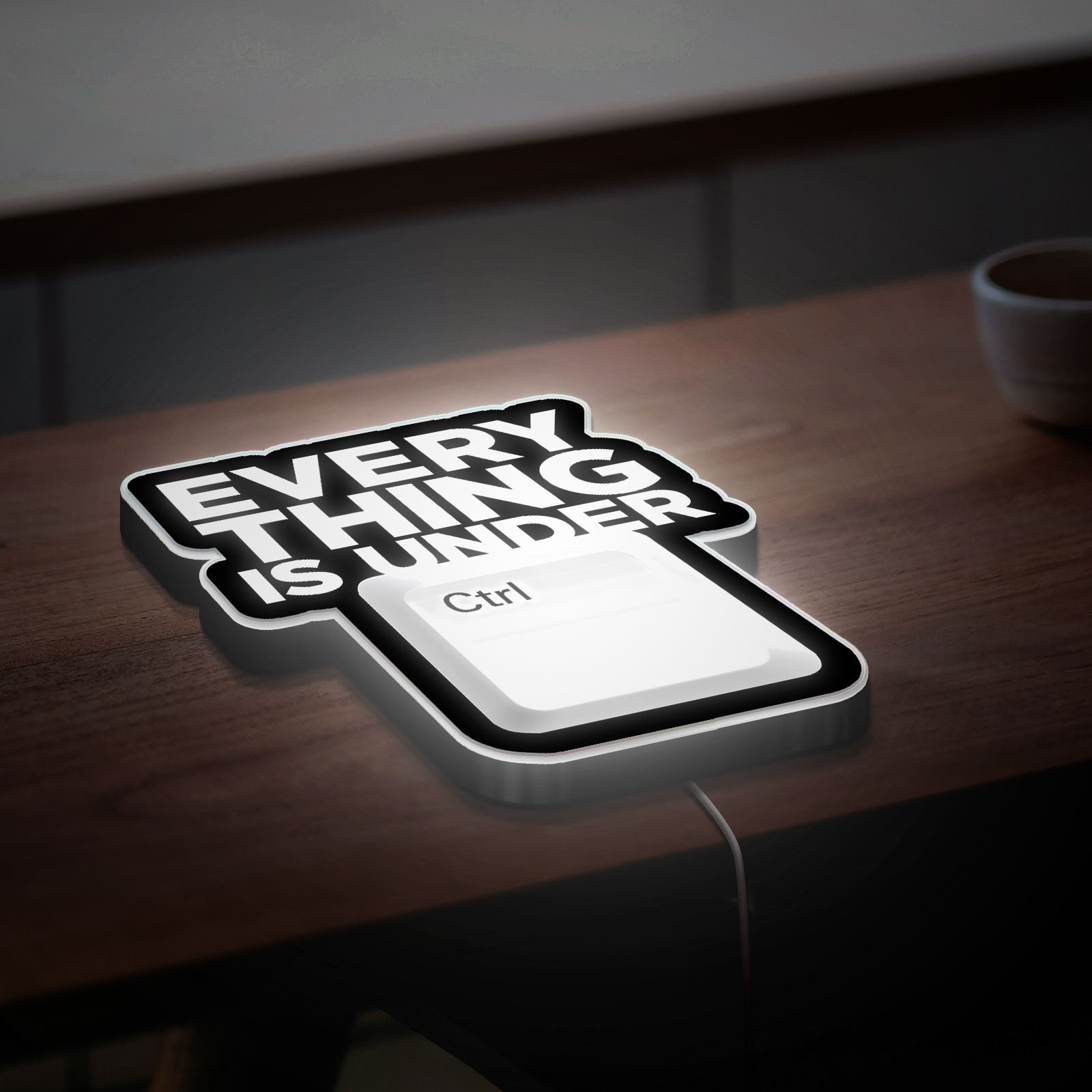"Everything is Under Control" Funny 3D Light Box - Motivational LED Desk Lamp, Humorous Office Decor for Stress Relief 