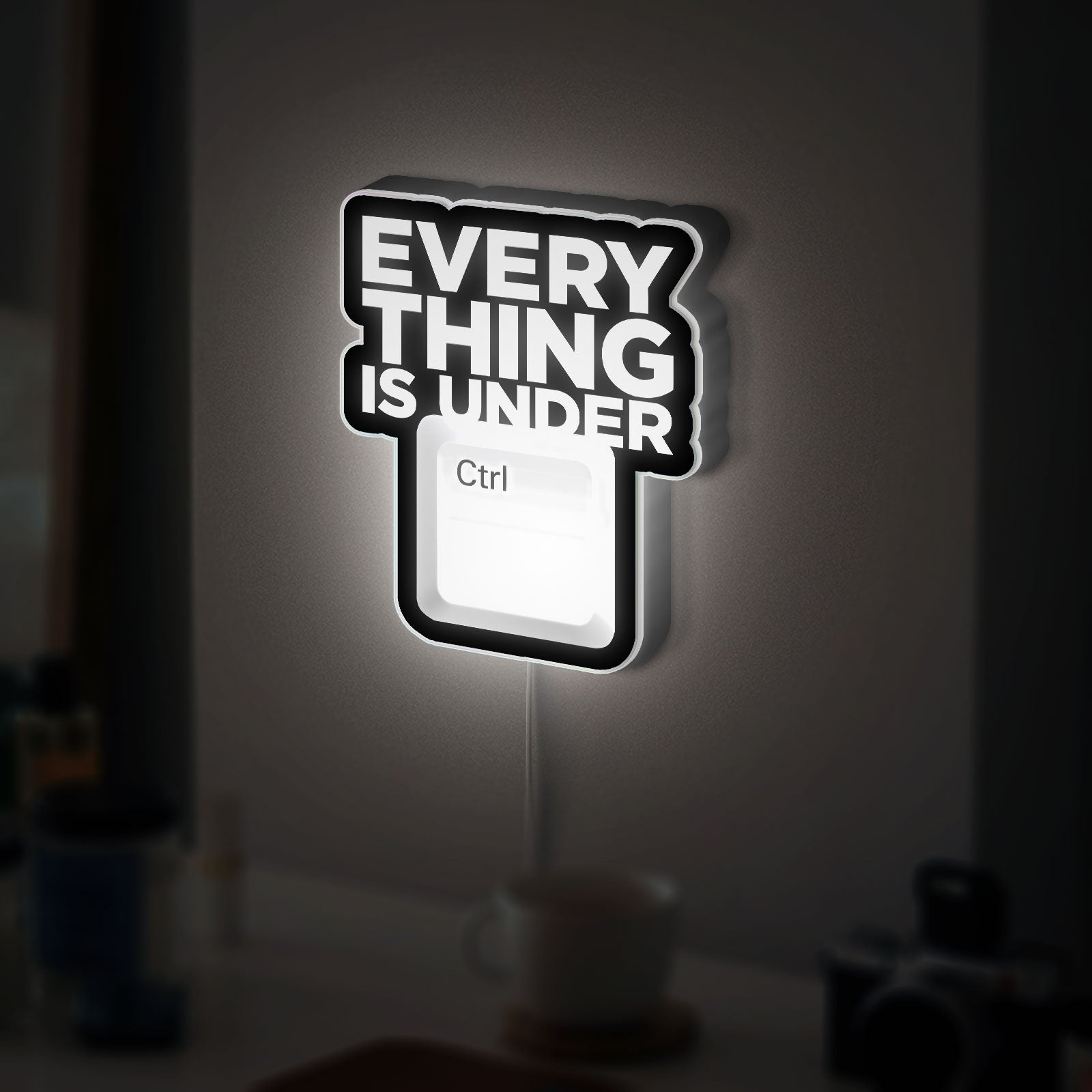 "Everything is Under Control" Funny 3D Light Box - Motivational LED Desk Lamp, Humorous Office Decor for Stress Relief 