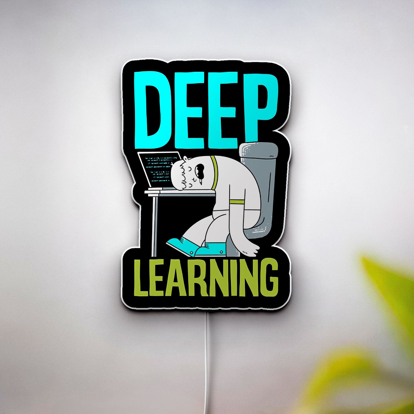 Productivity Cartoon 3D Light Box - Funny Office Decor LED Night Light, Work Motivation Gift for Professionals & Tech Enthusiasts 