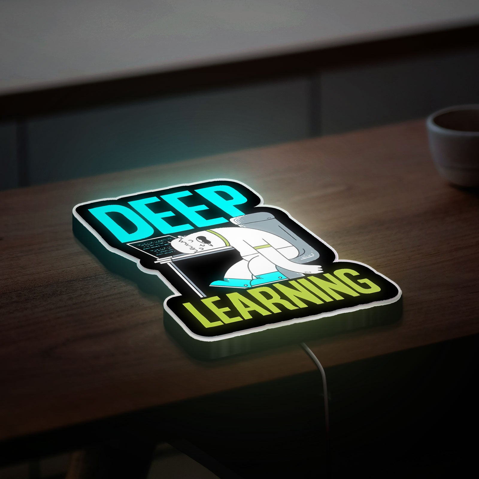 Productivity Cartoon 3D Light Box - Funny Office Decor LED Night Light, Work Motivation Gift for Professionals & Tech Enthusiasts 