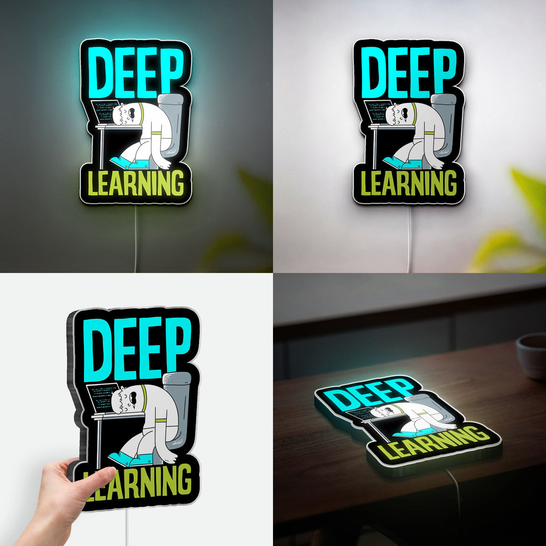 Productivity Cartoon 3D Light Box - Funny Office Decor LED Night Light, Work Motivation Gift for Professionals & Tech Enthusiasts 