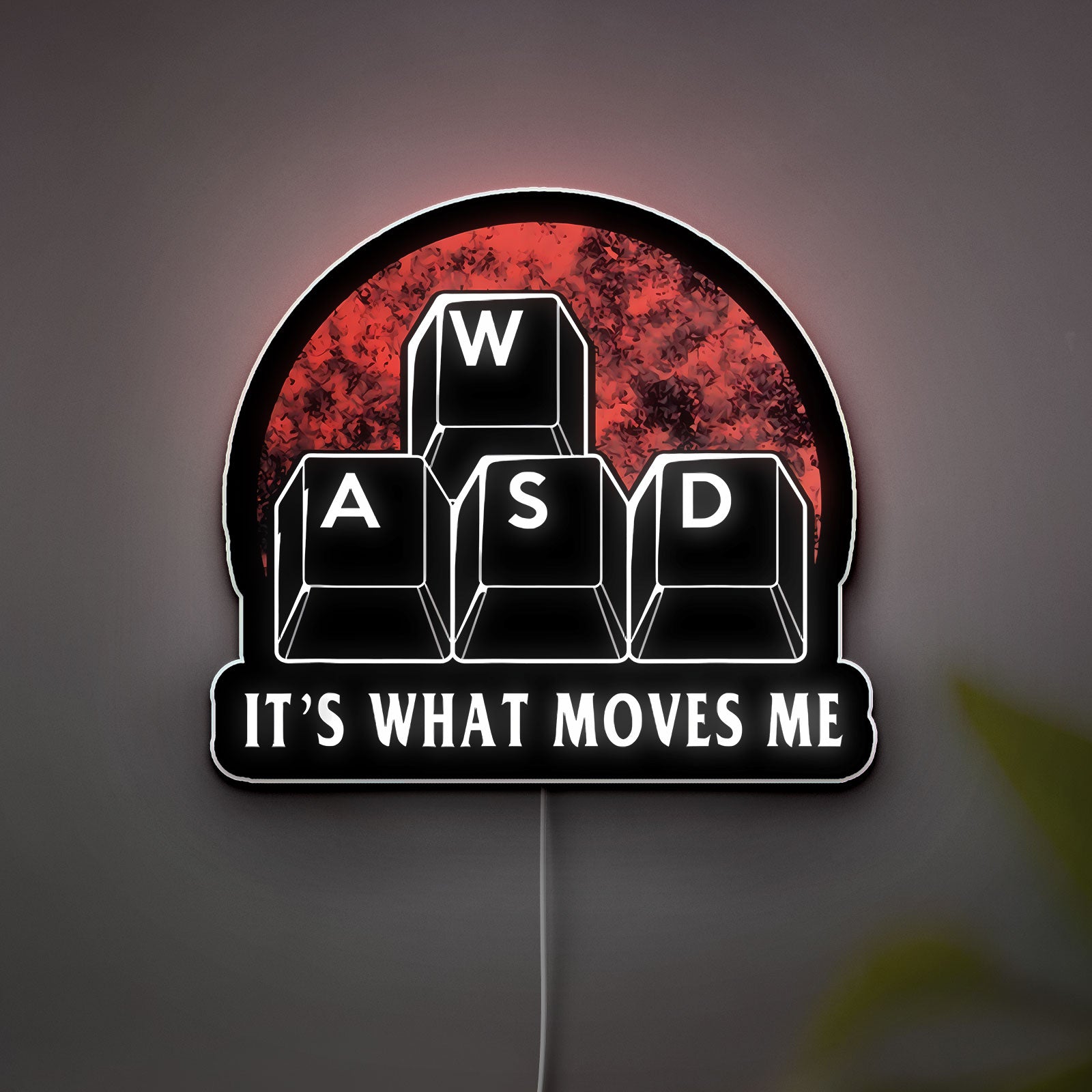 WASD Keyboard 3D Light Box - Gamer LED Night Light, Funny PC Gamer Decor, Unique Gift for Computer Nerds & Streamers
