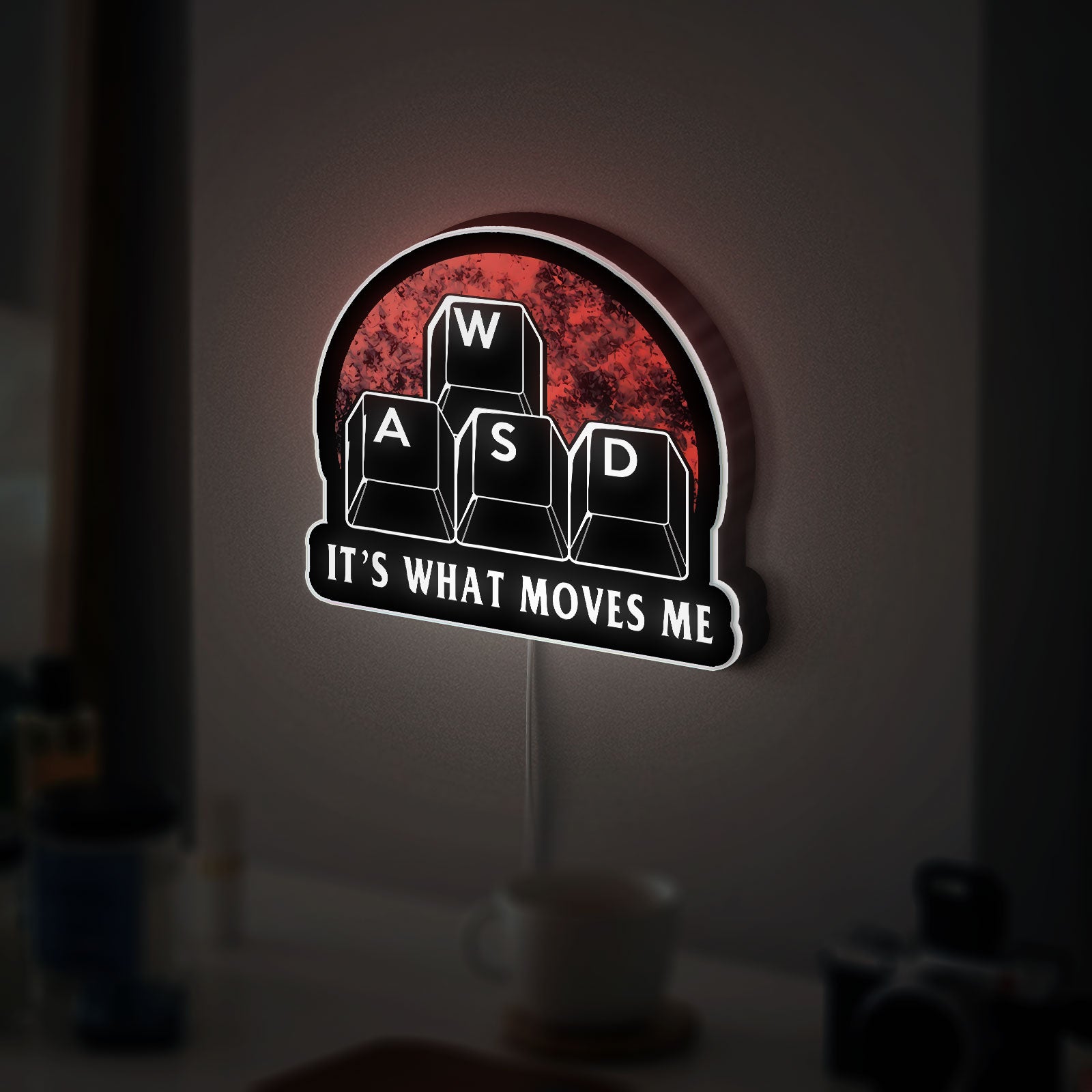 WASD Keyboard 3D Light Box - Gamer LED Night Light, Funny PC Gamer Decor, Unique Gift for Computer Nerds & Streamers
