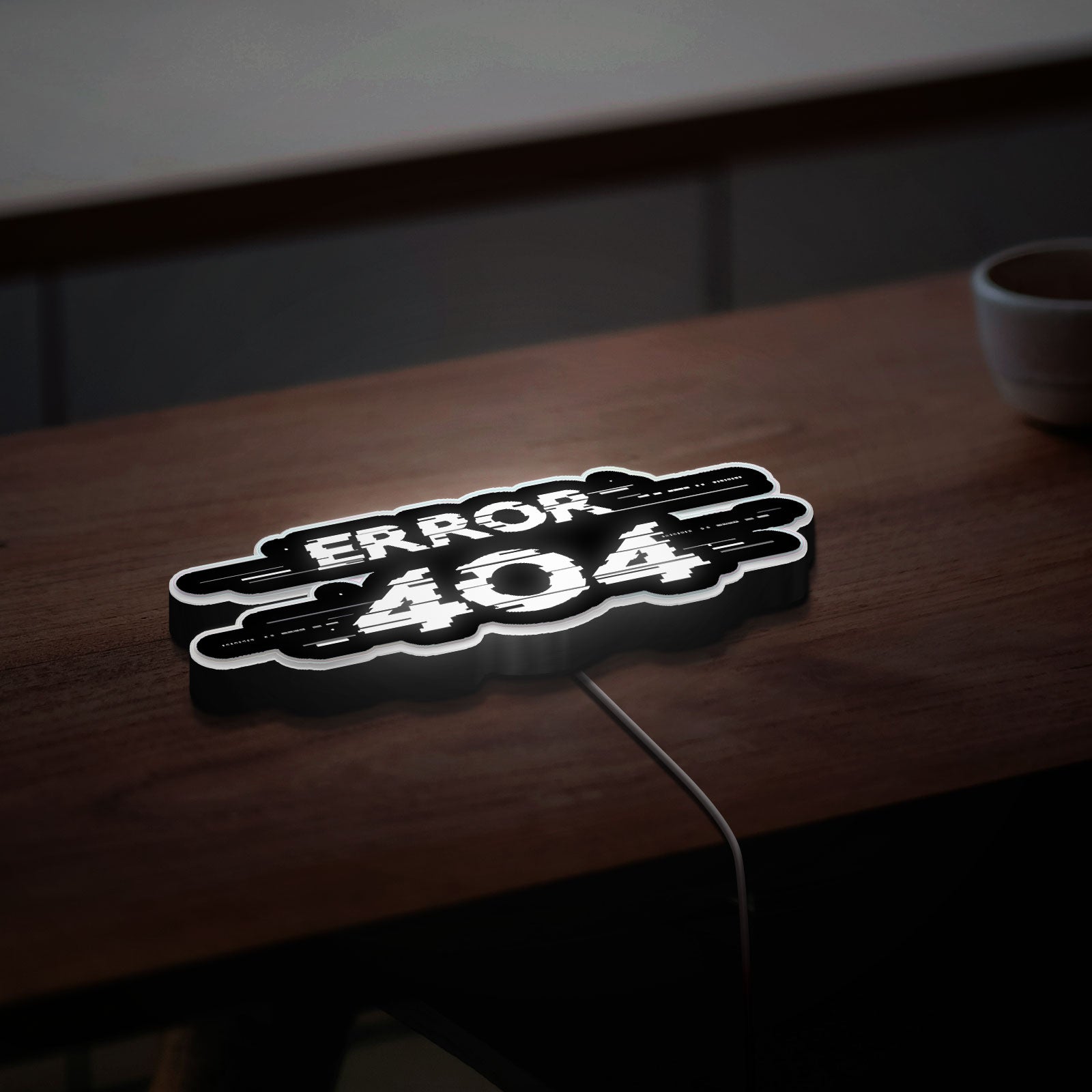Erro 404 3D Light Box -Coding & Tech Themed LED Night Light, Geek Wall Decor for Computer Nerds & Gamers
