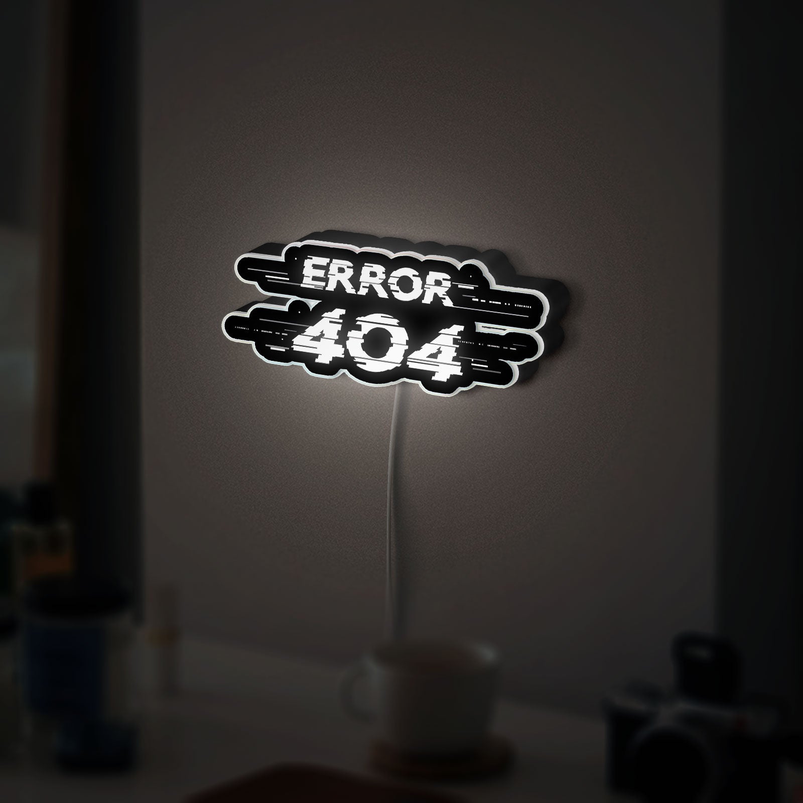 Erro 404 3D Light Box -Coding & Tech Themed LED Night Light, Geek Wall Decor for Computer Nerds & Gamers
