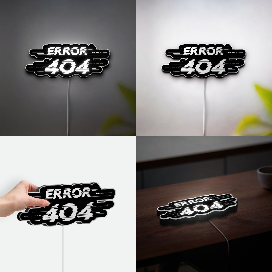 Erro 404 3D Light Box -Coding & Tech Themed LED Night Light, Geek Wall Decor for Computer Nerds & Gamers
