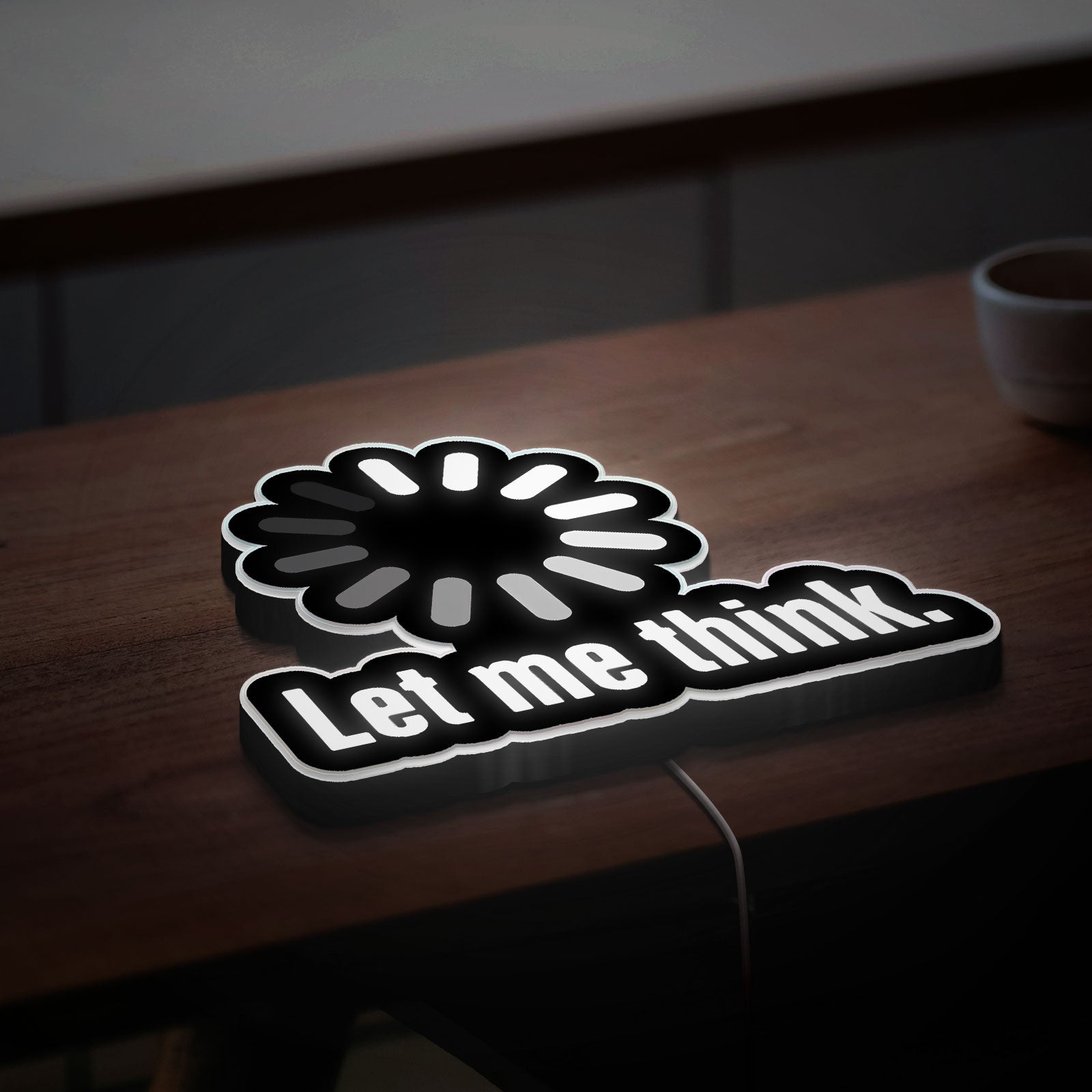 Let Me Think 3D Light Box - Creative LED Night Light, Inspirational Home Office Decor, Unique Gift for Thinkers & Professionals
