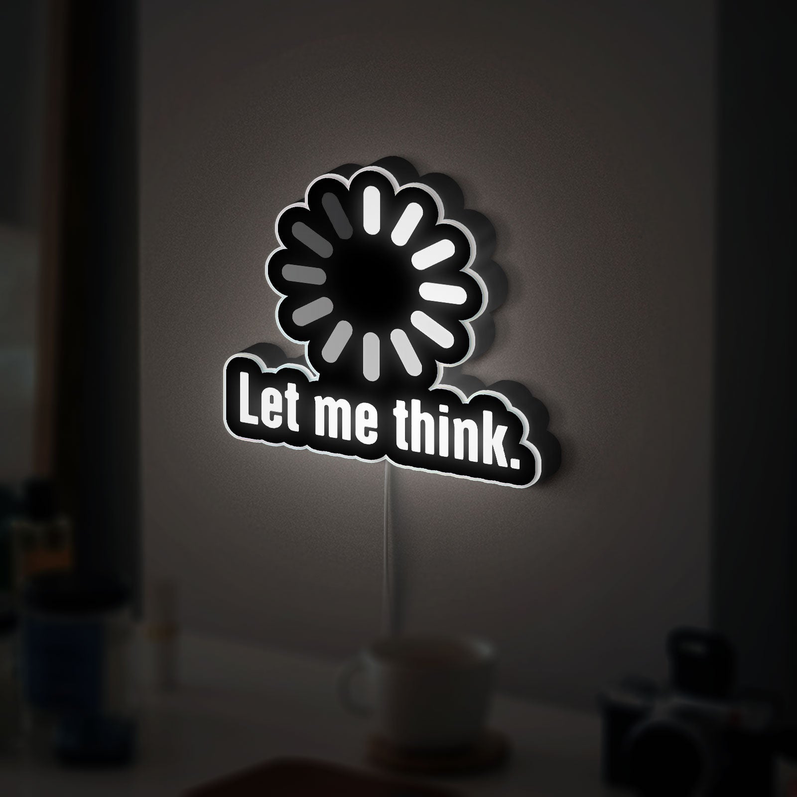 Let Me Think 3D Light Box - Creative LED Night Light, Inspirational Home Office Decor, Unique Gift for Thinkers & Professionals
