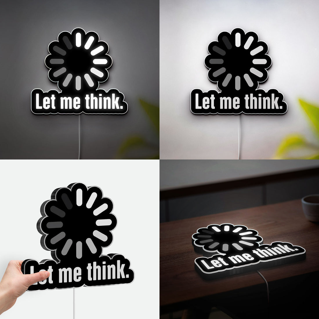Let Me Think 3D Light Box - Creative LED Night Light, Inspirational Home Office Decor, Unique Gift for Thinkers & Professionals
