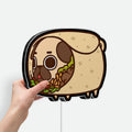 Pug Taco 3D Light Box - Cute Chibi Food LED Night Light, Funny Animal Decor for Dog Lovers & Mexican Food Fans 