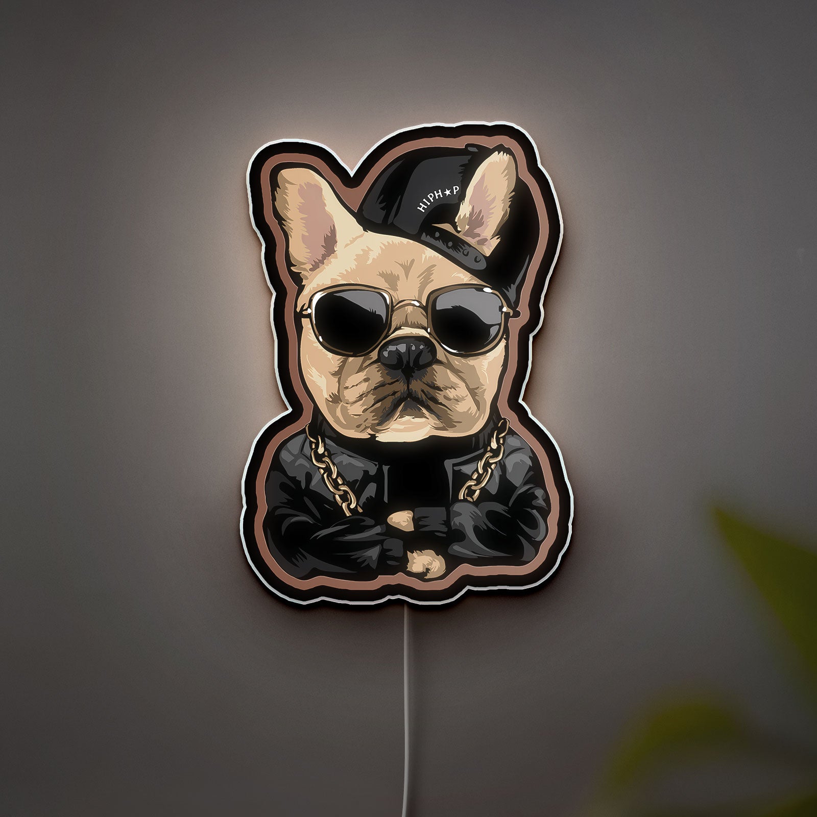 Thug Life Dog 3D Light Box - Cool Street Style LED Night Light, Urban Meme Decor for Dog Lovers & Hip Hop Fans
