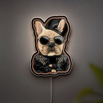 Thug Life Dog 3D Light Box - Cool Street Style LED Night Light, Urban Meme Decor for Dog Lovers & Hip Hop Fans
