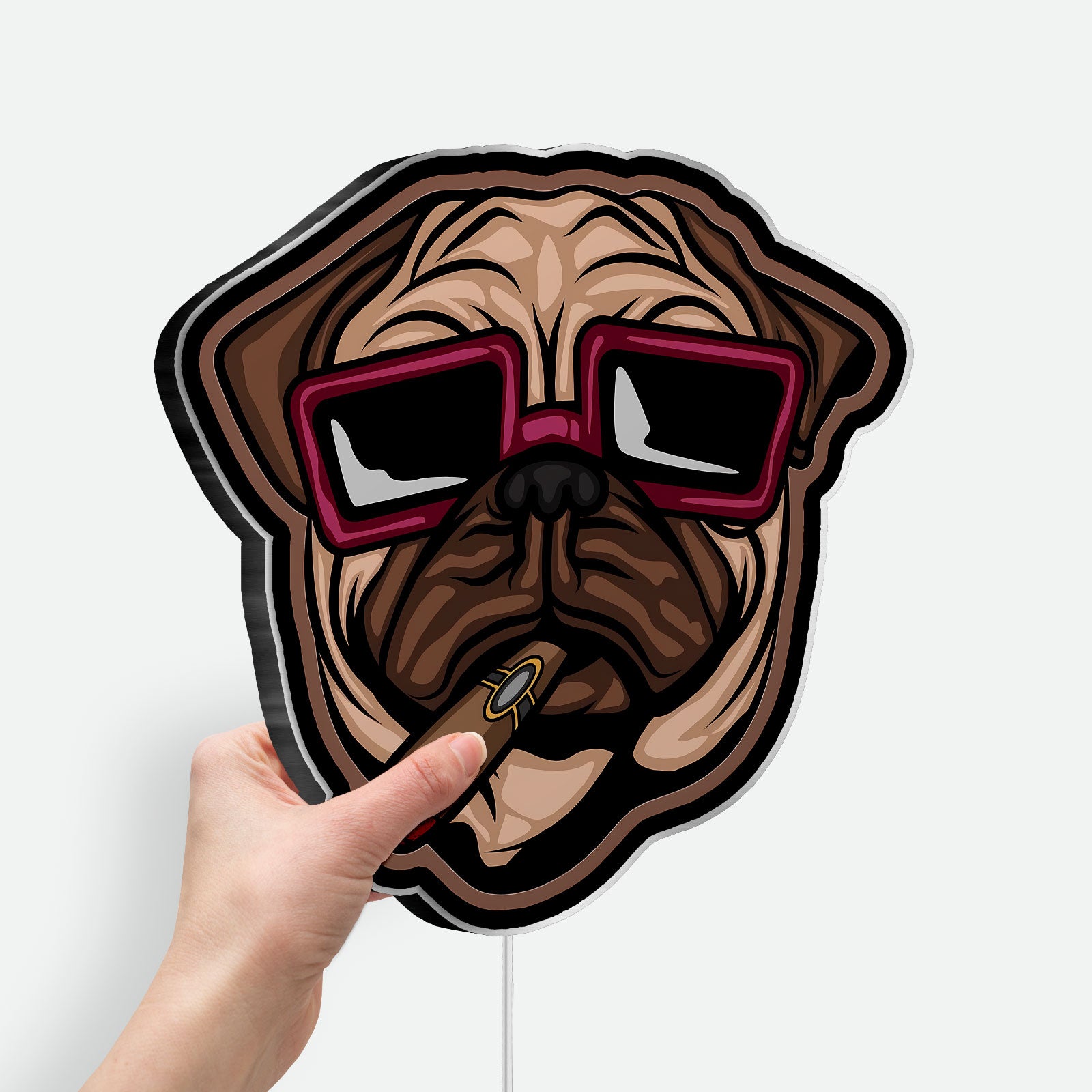 Custom 3D Light Box - Cool Street Style LED Night Light, Urban Meme Decor for Dog Lovers & Hip Hop Fans