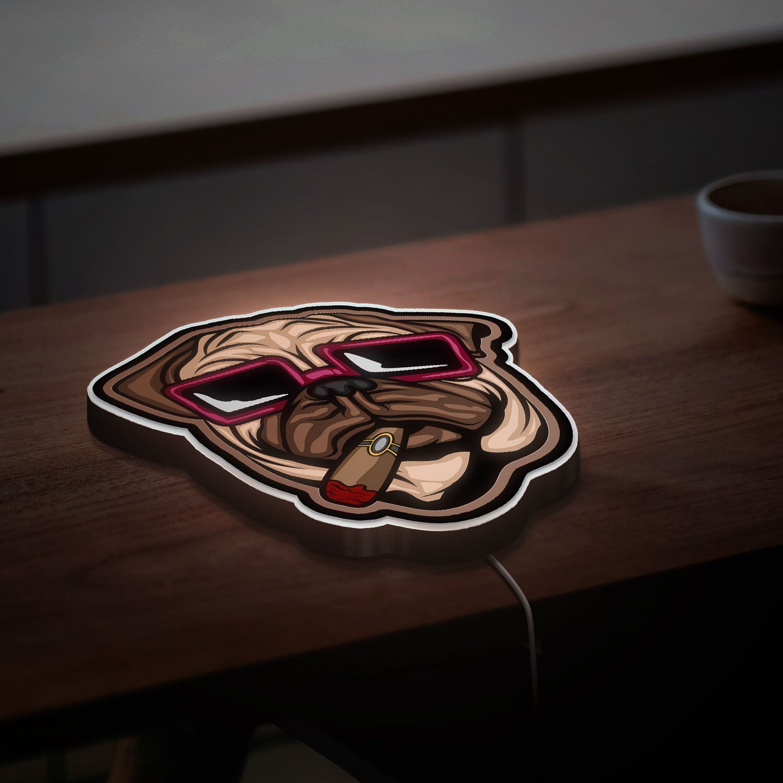 Custom 3D Light Box - Cool Street Style LED Night Light, Urban Meme Decor for Dog Lovers & Hip Hop Fans