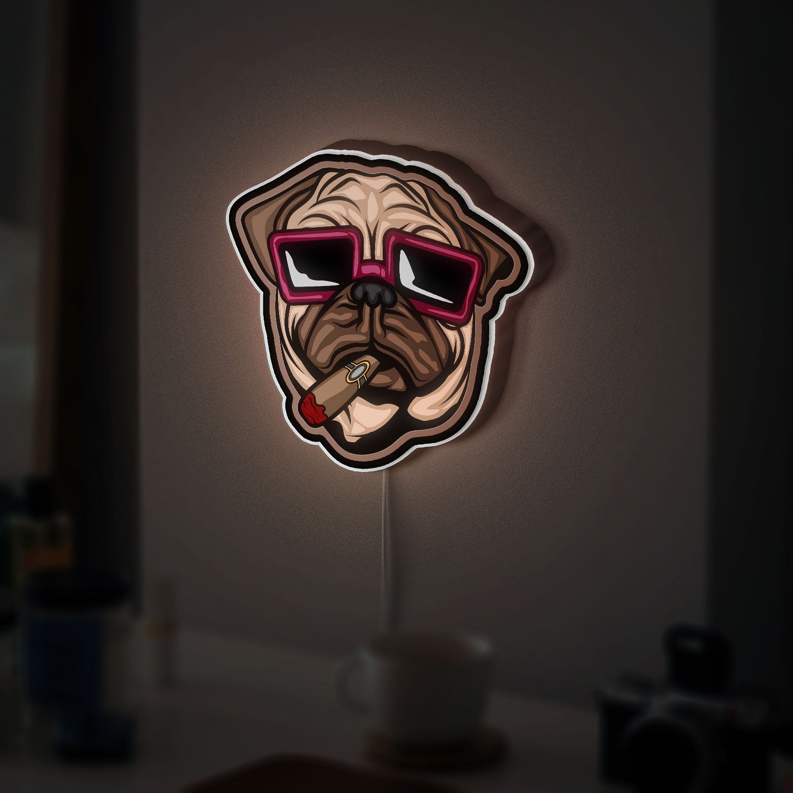 Custom 3D Light Box - Cool Street Style LED Night Light, Urban Meme Decor for Dog Lovers & Hip Hop Fans