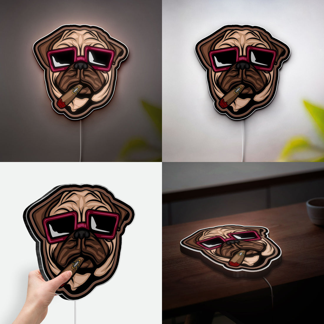 Custom 3D Light Box - Cool Street Style LED Night Light, Urban Meme Decor for Dog Lovers & Hip Hop Fans