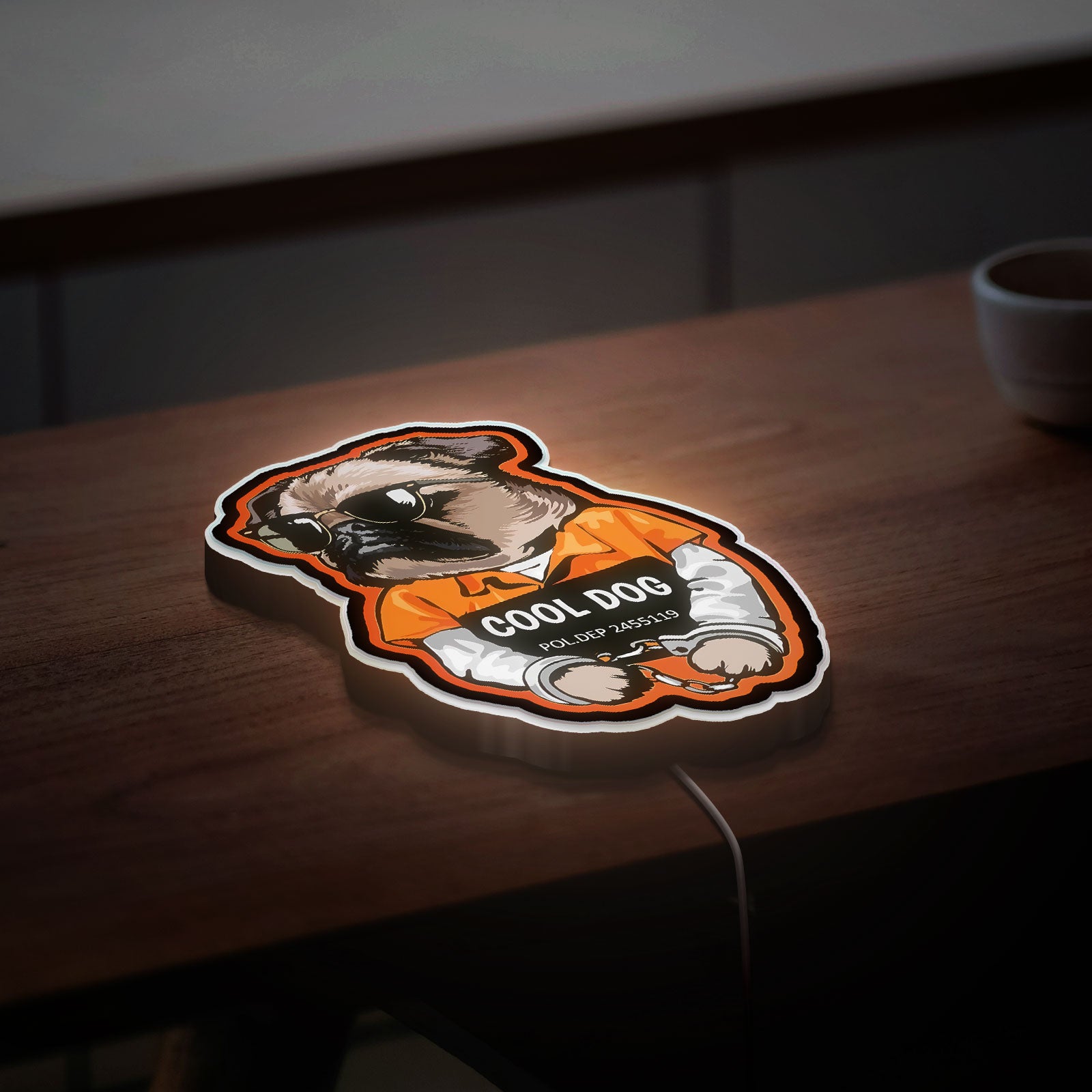Cool Dog 3D Light Box - Funny Cartoon LED Night Light, Playful Puppy Decor for Dog Lovers & Unique Gift for Pet Owners
