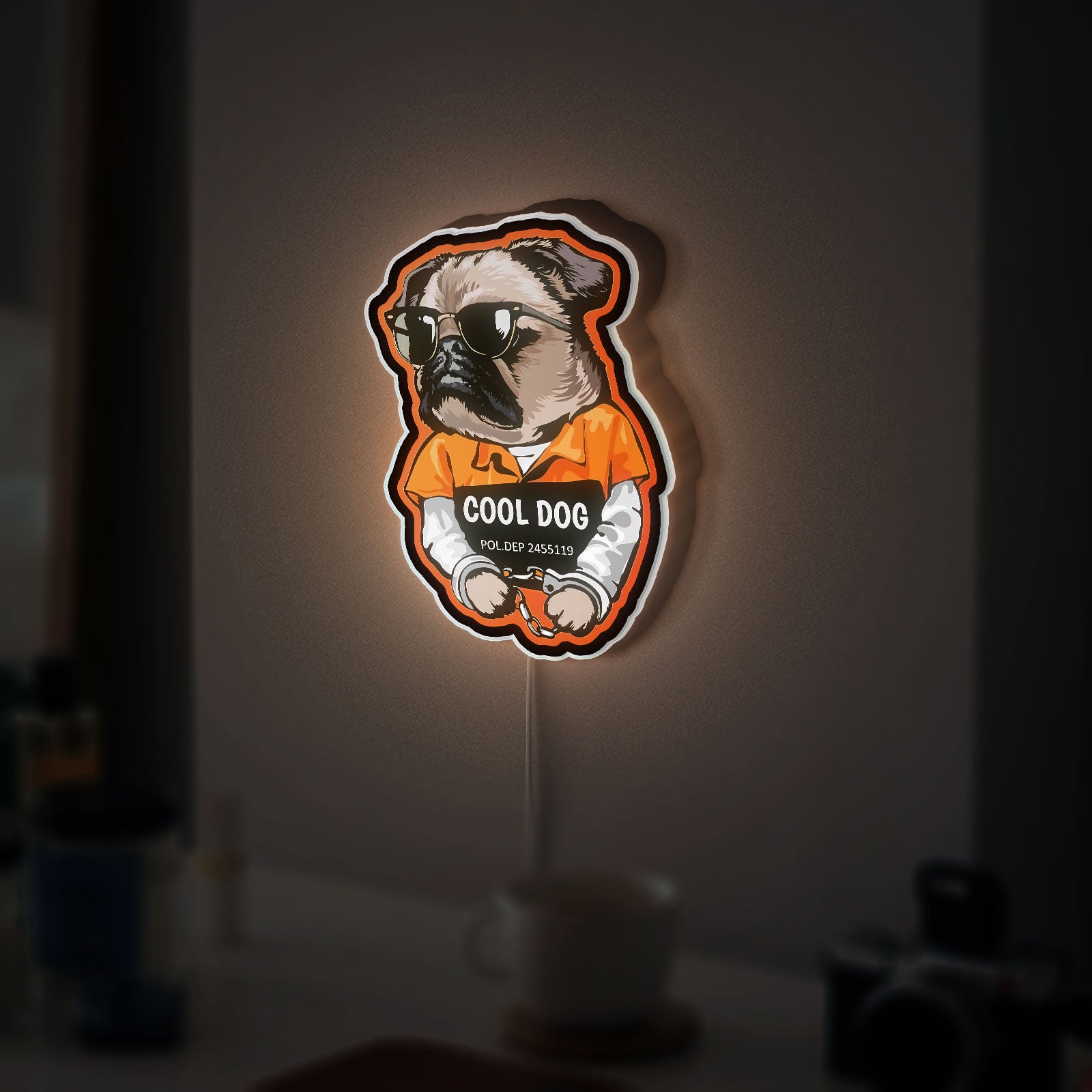 Cool Dog 3D Light Box - Funny Cartoon LED Night Light, Playful Puppy Decor for Dog Lovers & Unique Gift for Pet Owners
