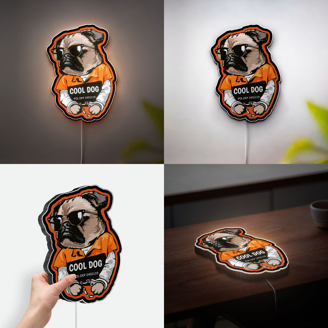 Cool Dog 3D Light Box - Funny Cartoon LED Night Light, Playful Puppy Decor for Dog Lovers & Unique Gift for Pet Owners
