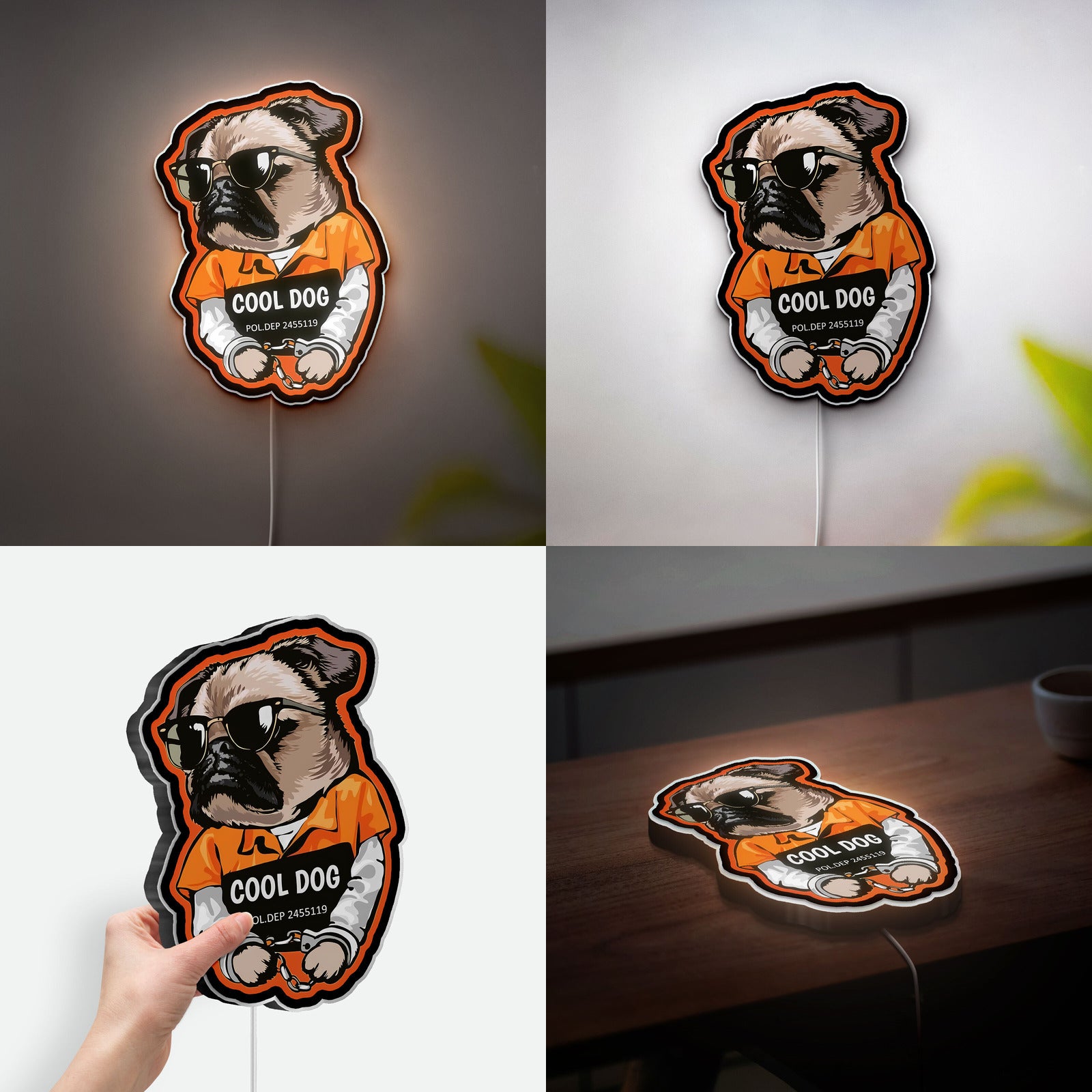 Cool Dog 3D Light Box - Funny Cartoon LED Night Light, Playful Puppy Decor for Dog Lovers & Unique Gift for Pet Owners

