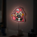 Gangster Pug 3D Light Box, Funny Dog Decor for Pet Lovers & Urban Style Fans
