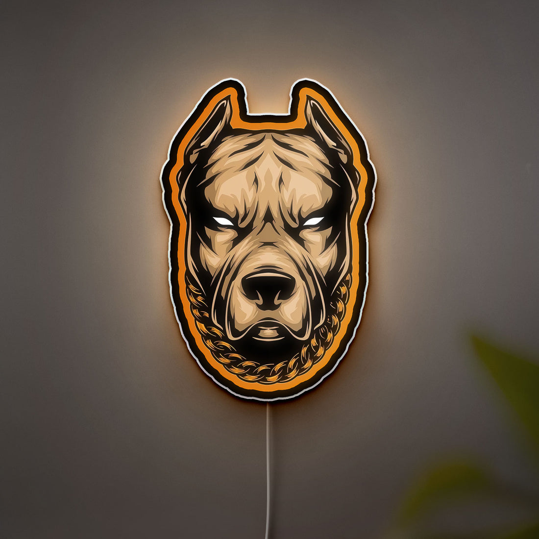 Pitbull Dog Head 3D Light Box - Fierce Canine LED Night Light, Animal Lover Gift, Unique Home Decor for Dog Enthusiasts
