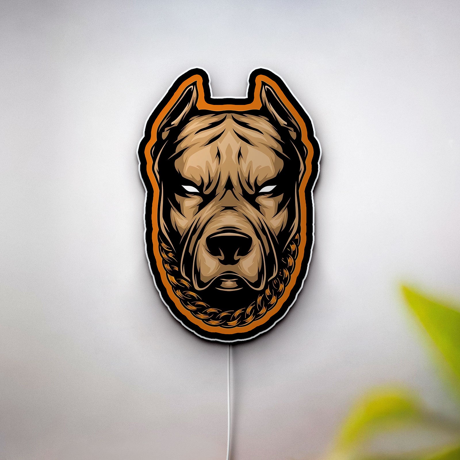 Pitbull Dog Head 3D Light Box - Fierce Canine LED Night Light, Animal Lover Gift, Unique Home Decor for Dog Enthusiasts
