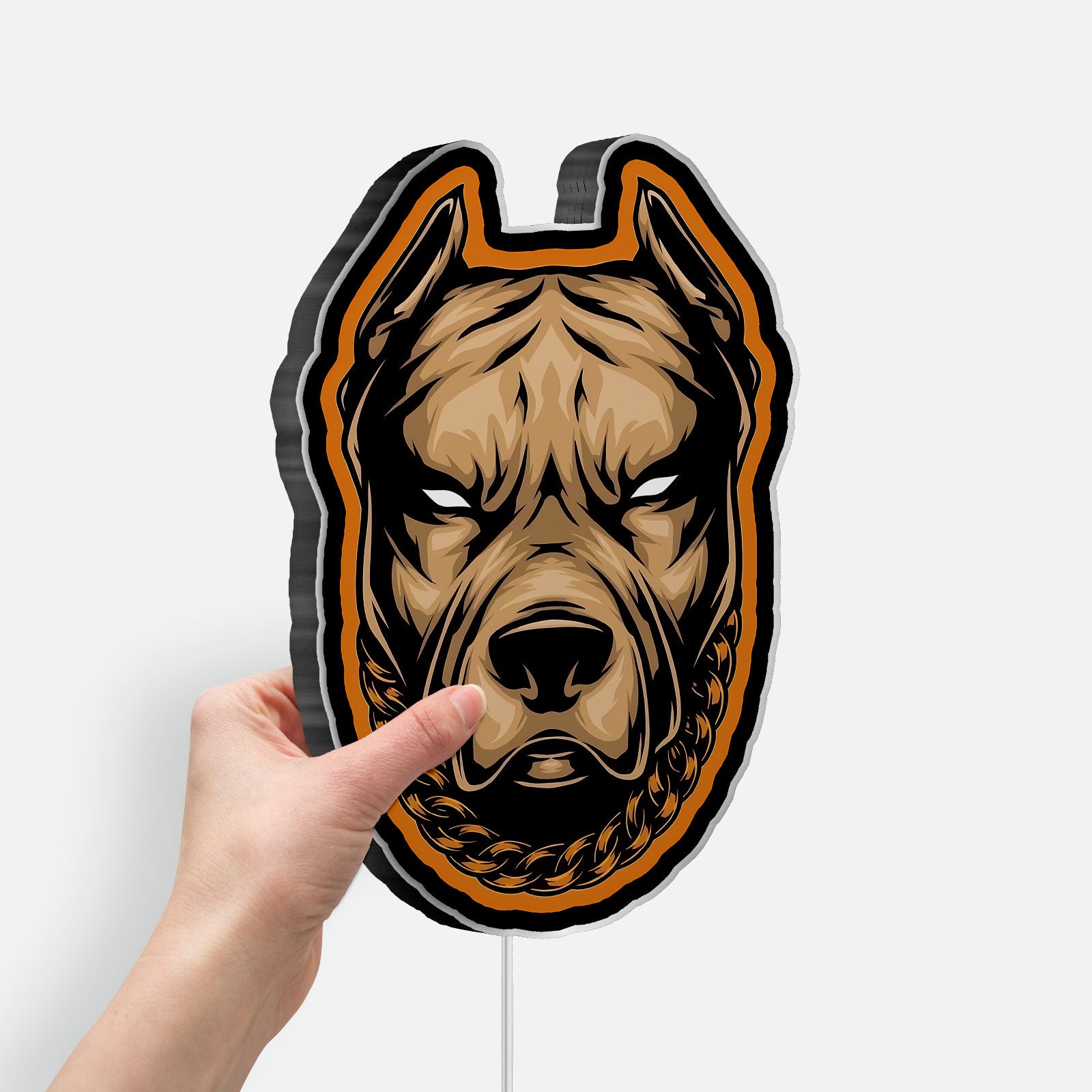 Pitbull Dog Head 3D Light Box - Fierce Canine LED Night Light, Animal Lover Gift, Unique Home Decor for Dog Enthusiasts
