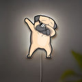Dabbing Pug 3D Light Box - Funny Dog LED Night Light, Cute Animal Decor for Pet Lovers & Trendy Room Accessory 