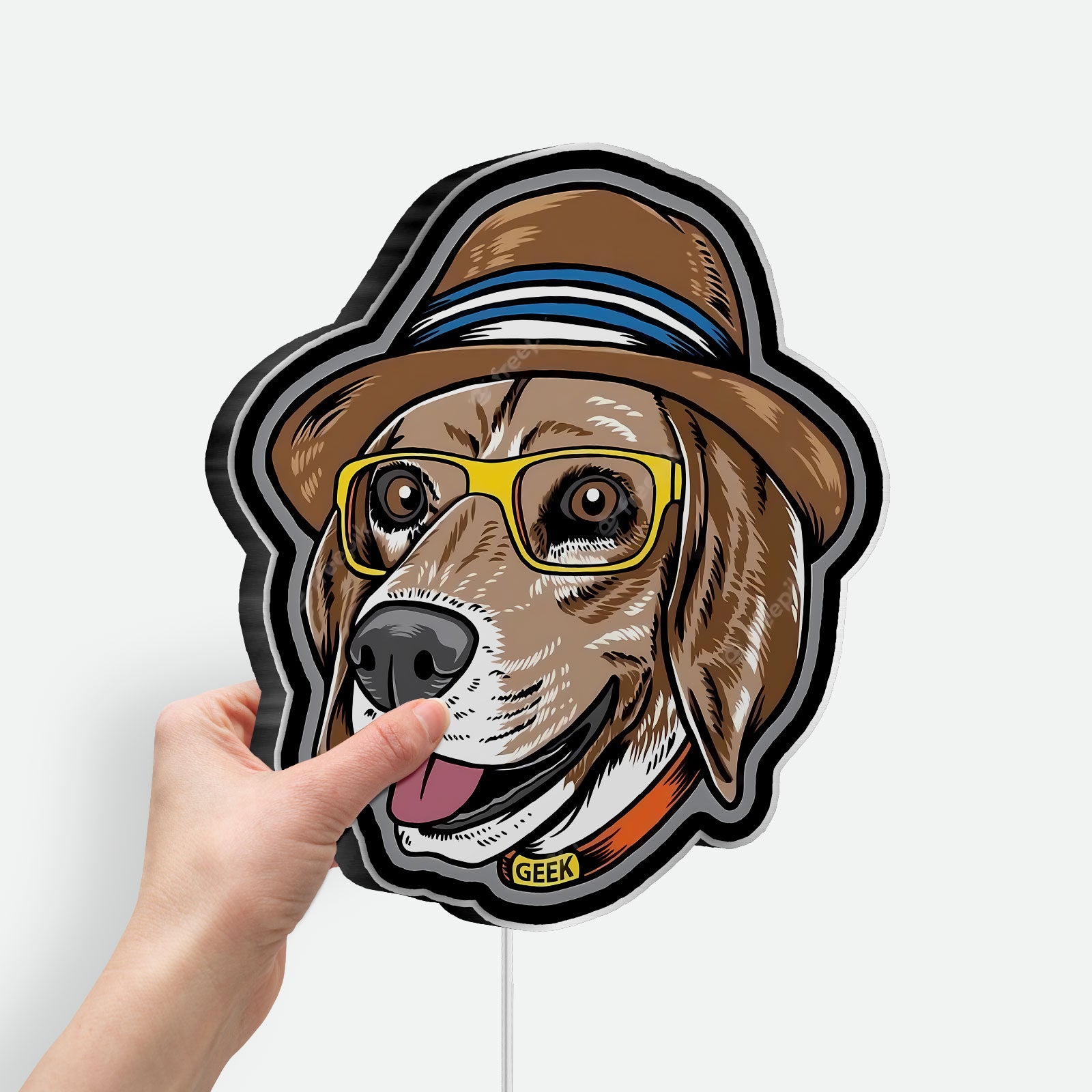 Beagle Detective 3D Light Box - Funny Dog with Glasses LED Night Light, Cute Animal Decor for Kids Room & Dog Lovers 