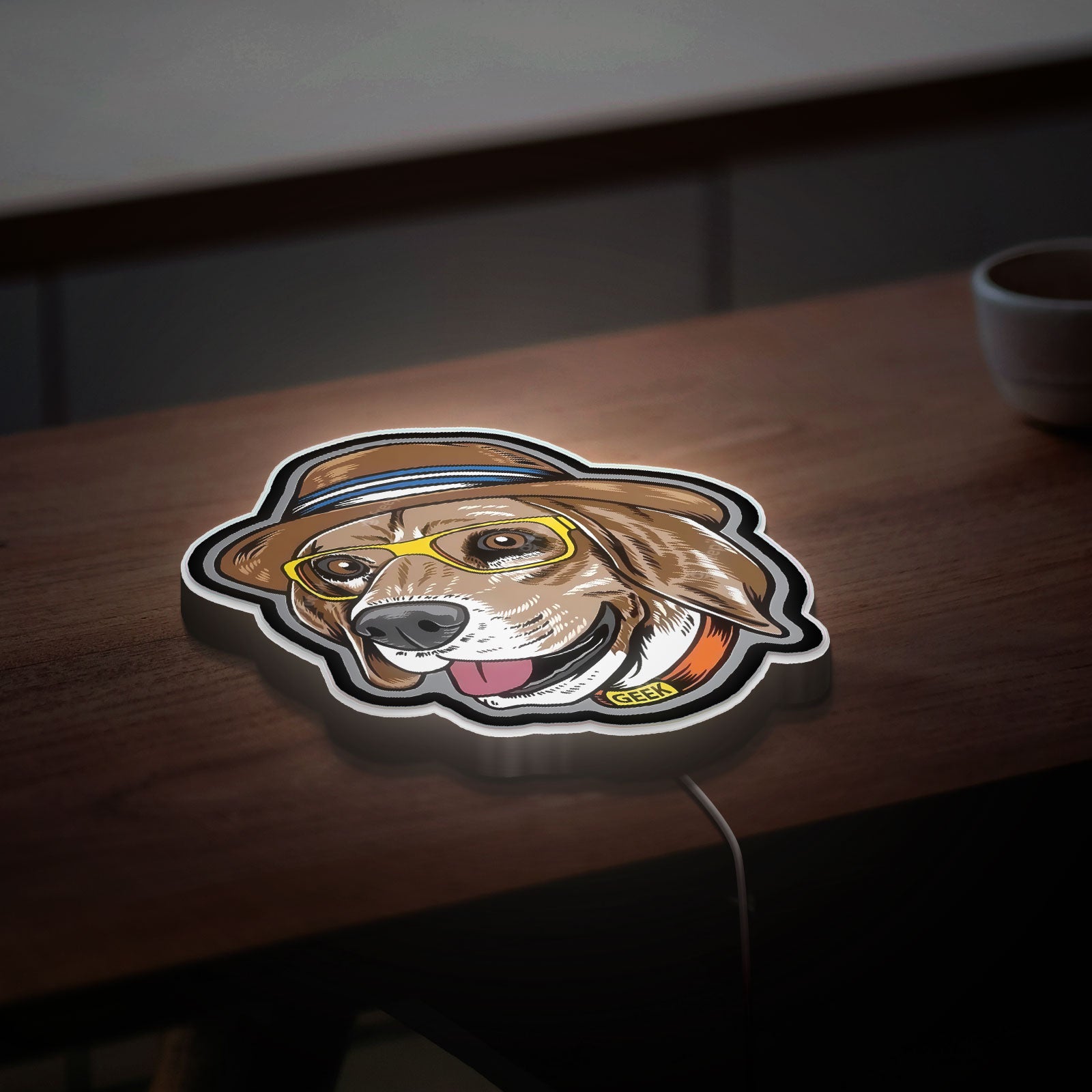 Beagle Detective 3D Light Box - Funny Dog with Glasses LED Night Light, Cute Animal Decor for Kids Room & Dog Lovers 