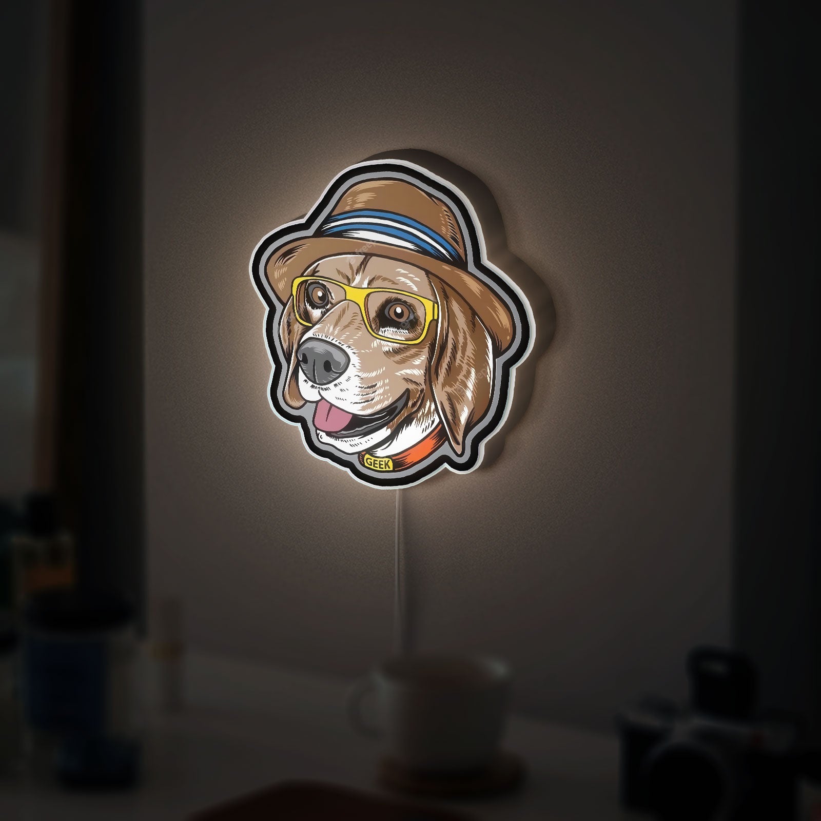 Beagle Detective 3D Light Box - Funny Dog with Glasses LED Night Light, Cute Animal Decor for Kids Room & Dog Lovers 