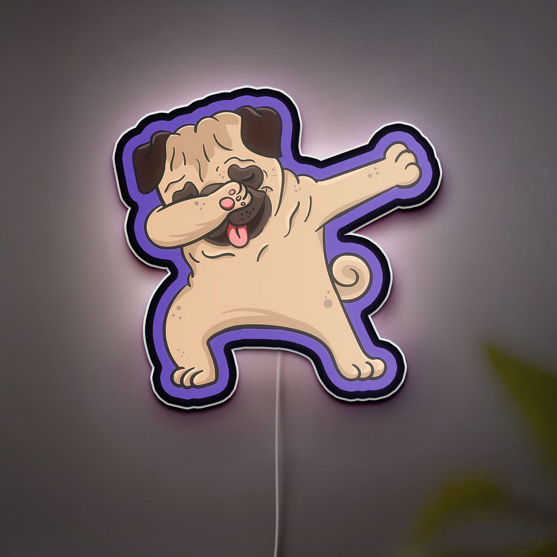 Cute Dog Cartoon 3D Light Box - Playful Bulldog & Pug LED Night Light, Funny Puppy Decor for Dog Lovers & Pet Owners 